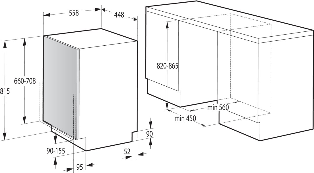 Construido -in lavavajillas gorenje gv62010