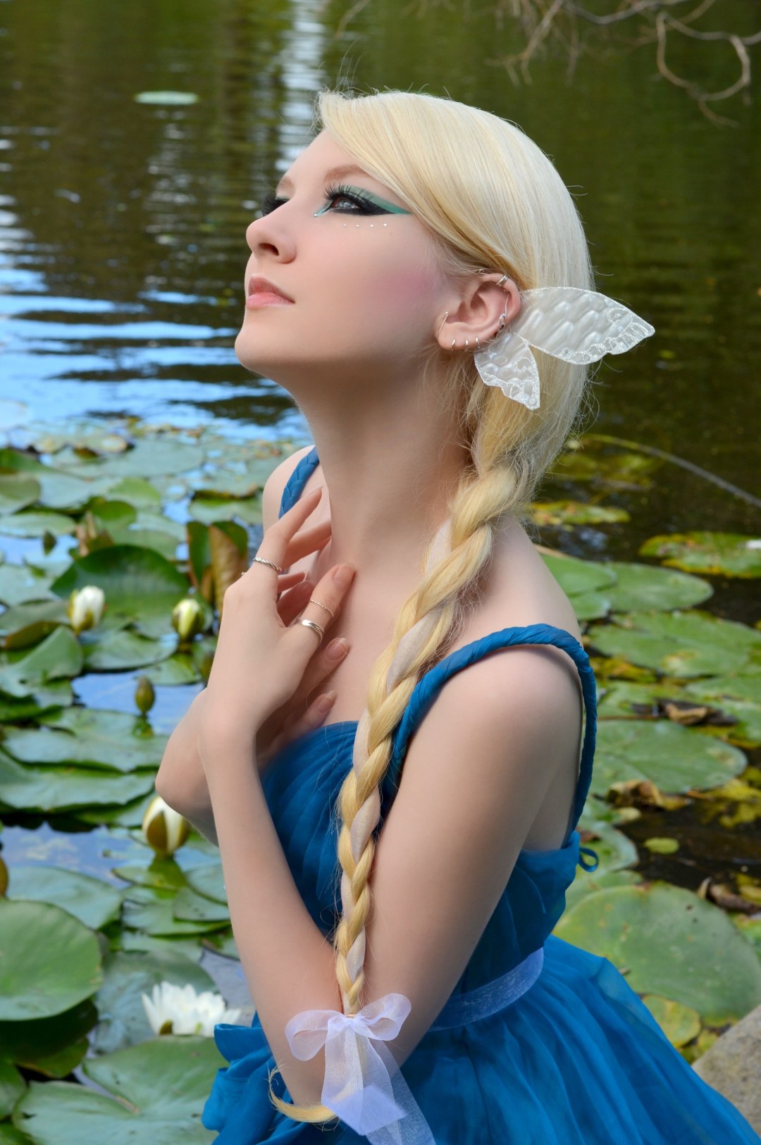 Selfie rubia delgada