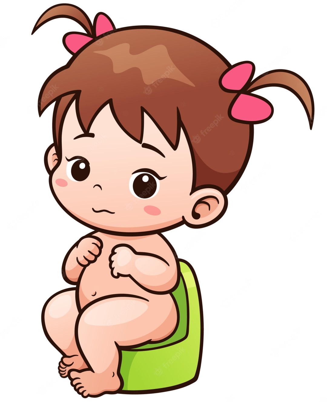 Chica de dibujos animados con manzana