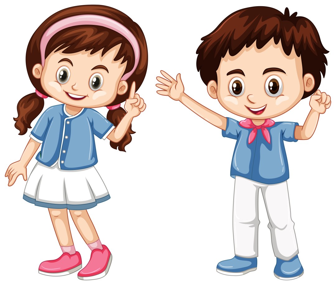 Abrazos con un dibujos animados de un niño