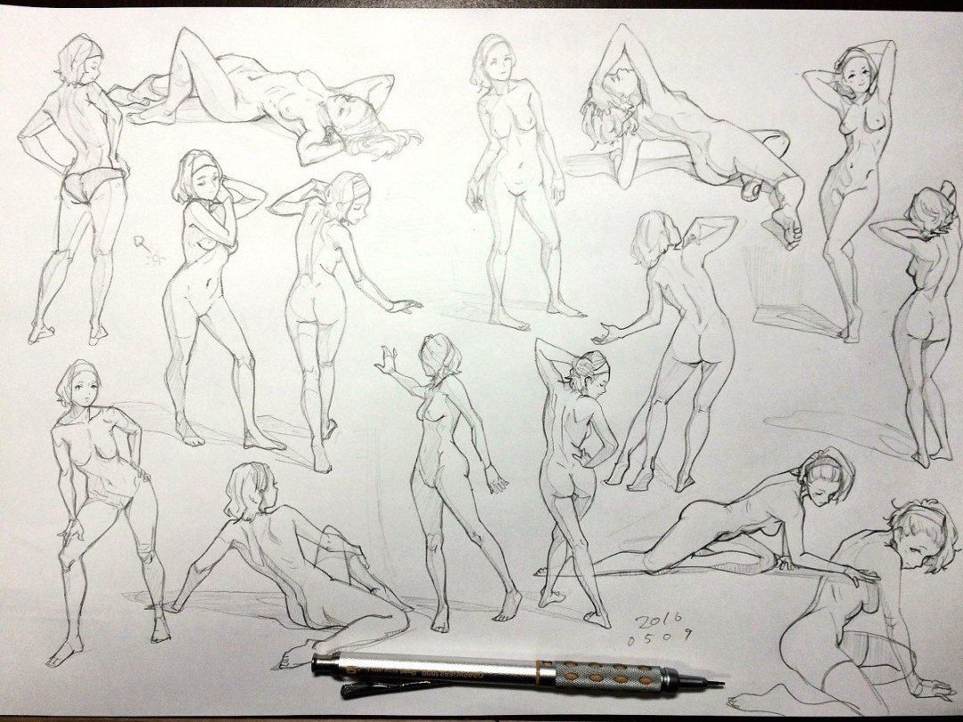 Pose de pares para dibujar