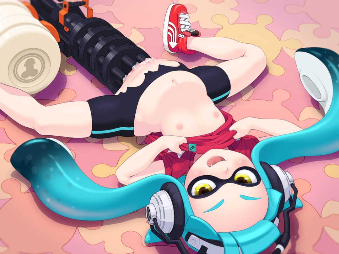 Hentai de anime de Splatoon inclinado