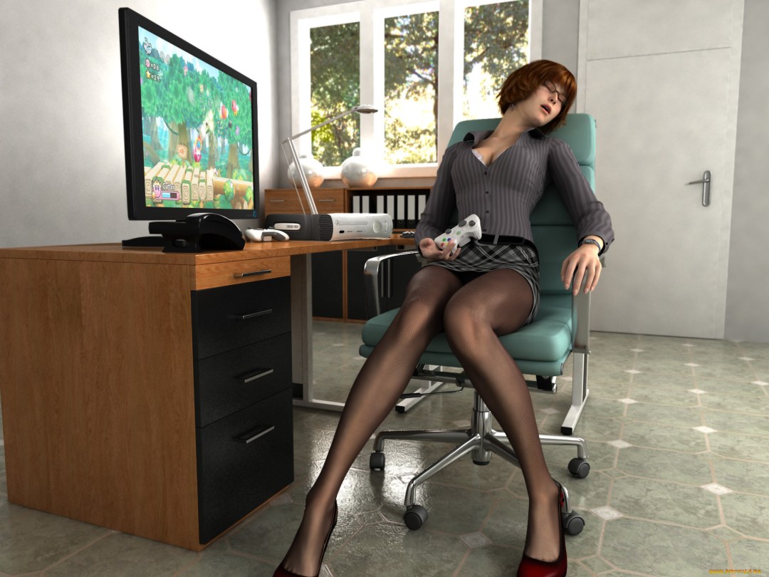 Chicas de computadora en medias