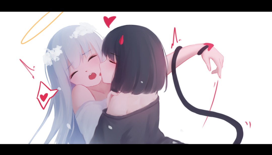 Anime yuri ángel y demonio