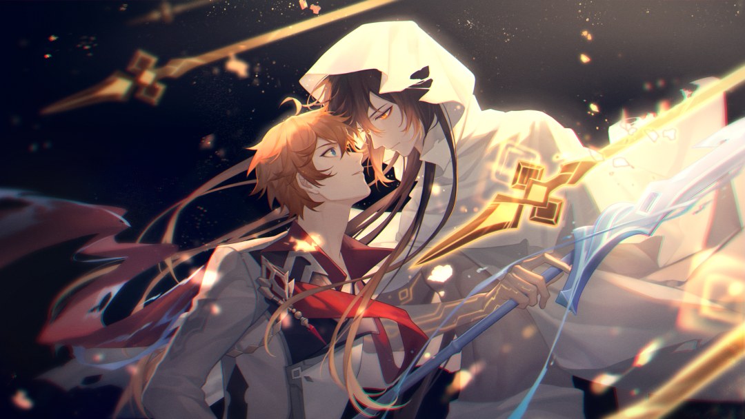 Genshin Impact fondos de pantalla en el escritorio Zhong Li y Tartalya
