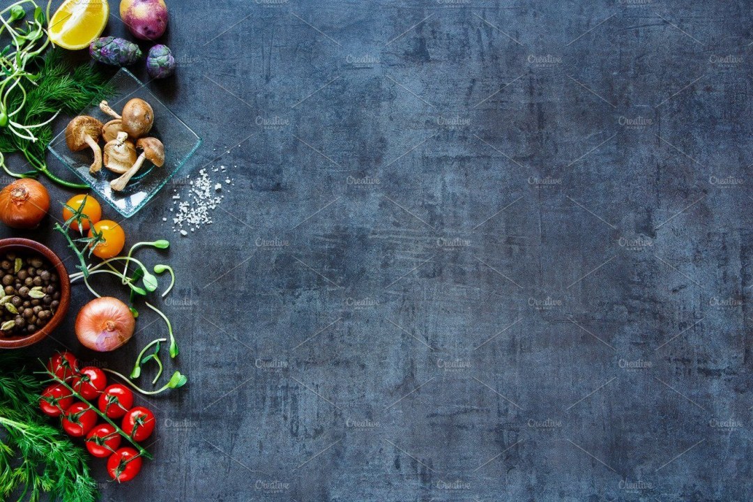 Fondo trasero con verduras