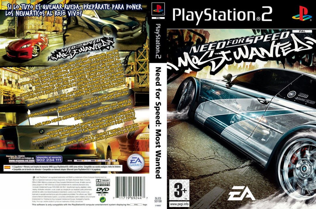 Necesidad de velocidad más buscado disco PS2