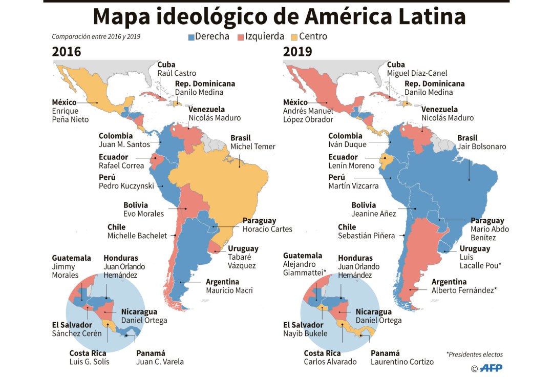 Mapa de América Latina en español