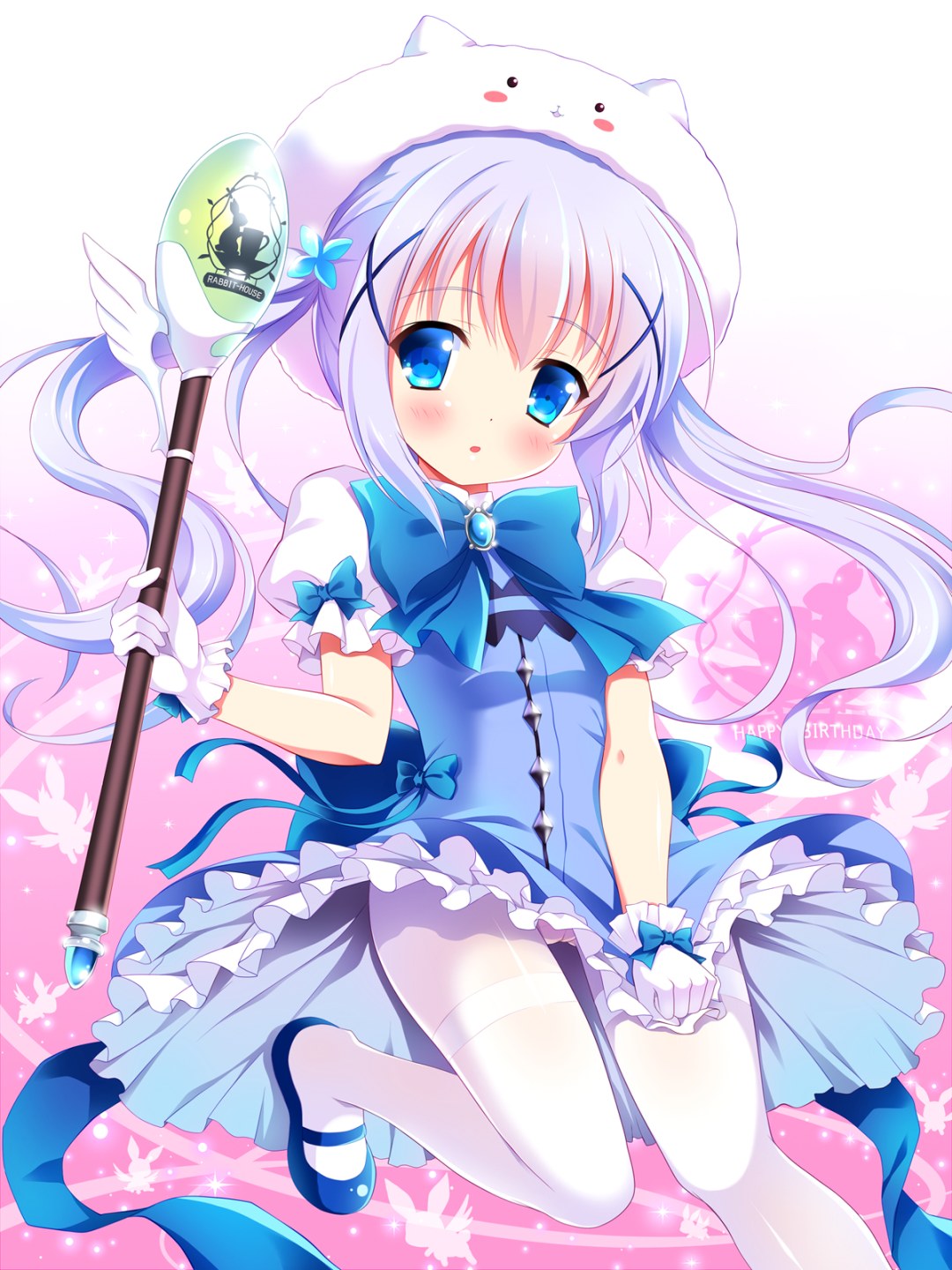 Chica de anime en un swing