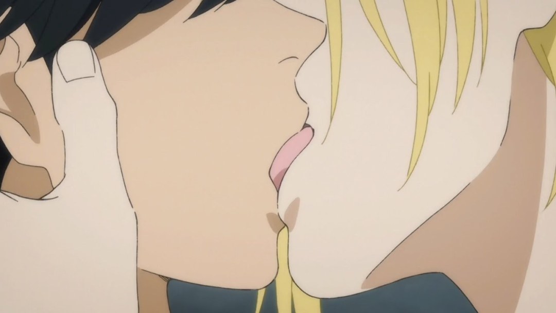Beso de anime de pez plátano