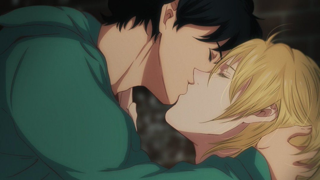 Beso de anime de pez plátano
