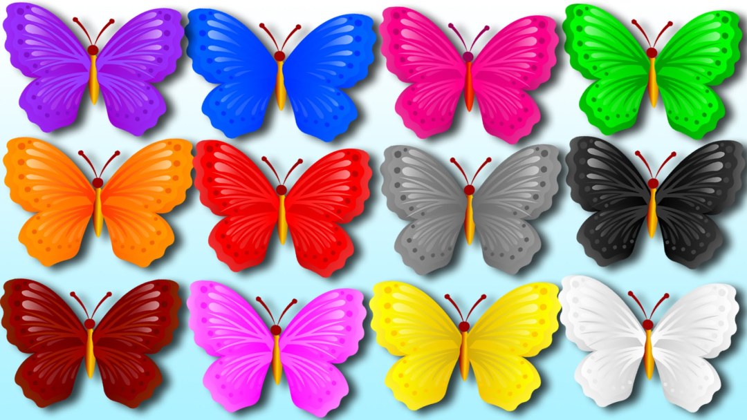 Mariposas en los colores del arco iris