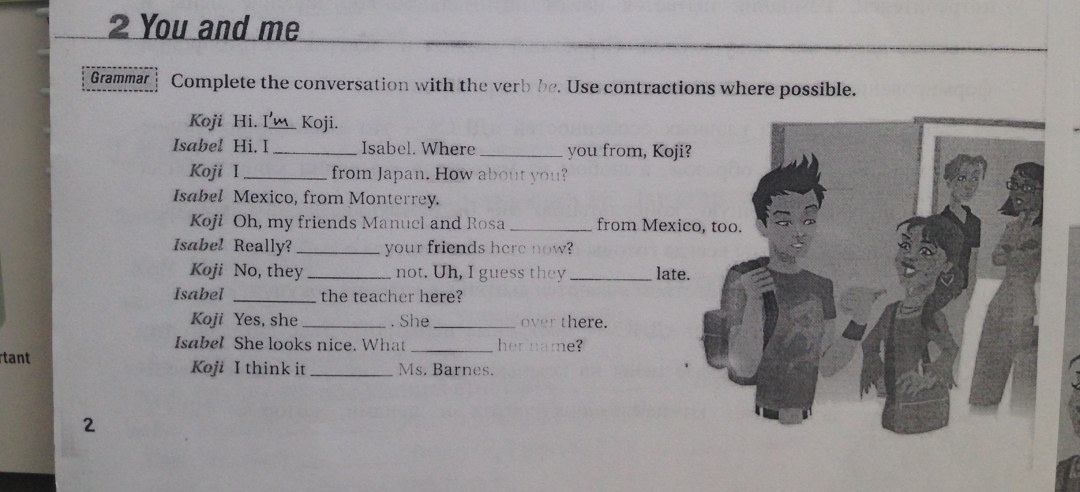 Complete el gráfico usando el verbo grado 6