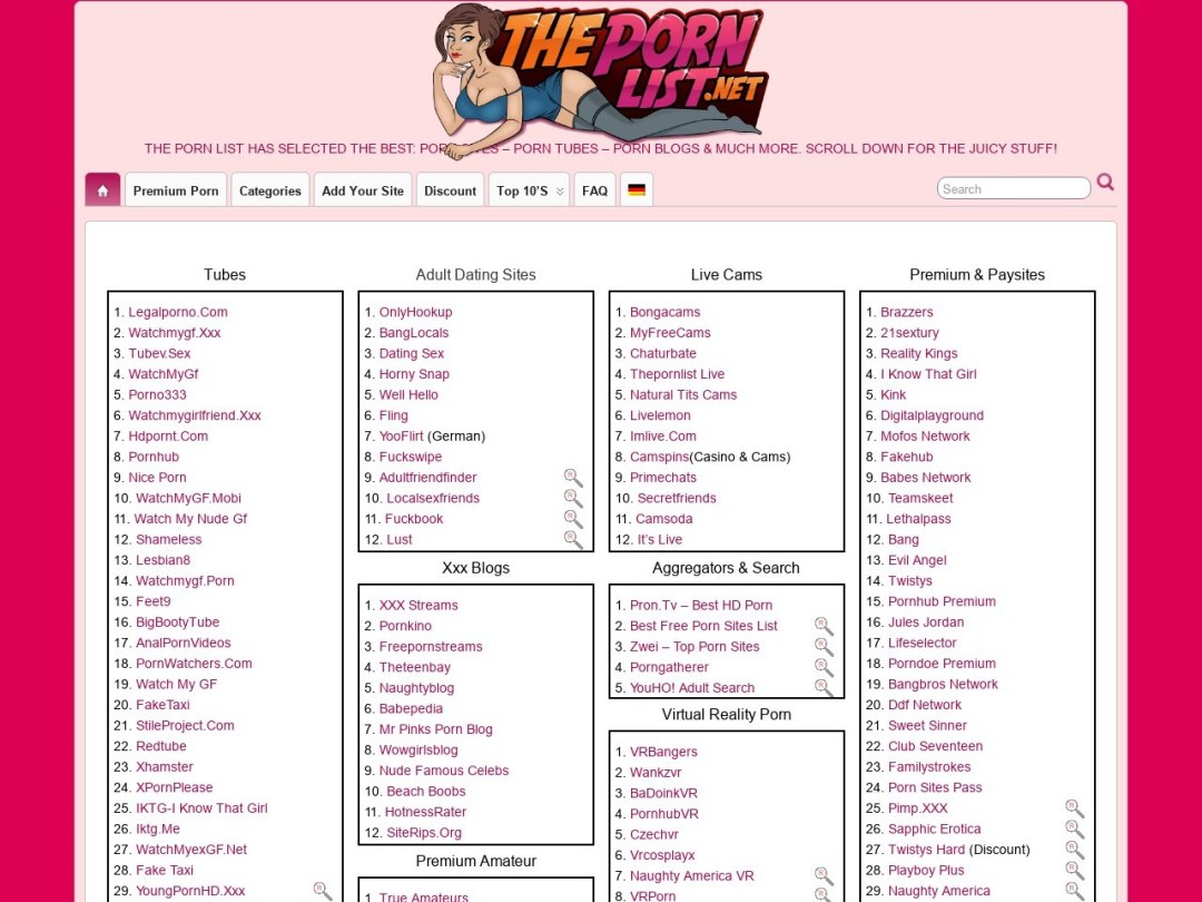 Lista de opciones de referencia
