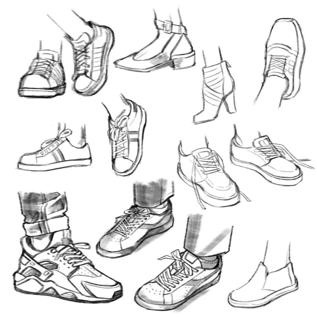 Zapatos al lado de la referencia