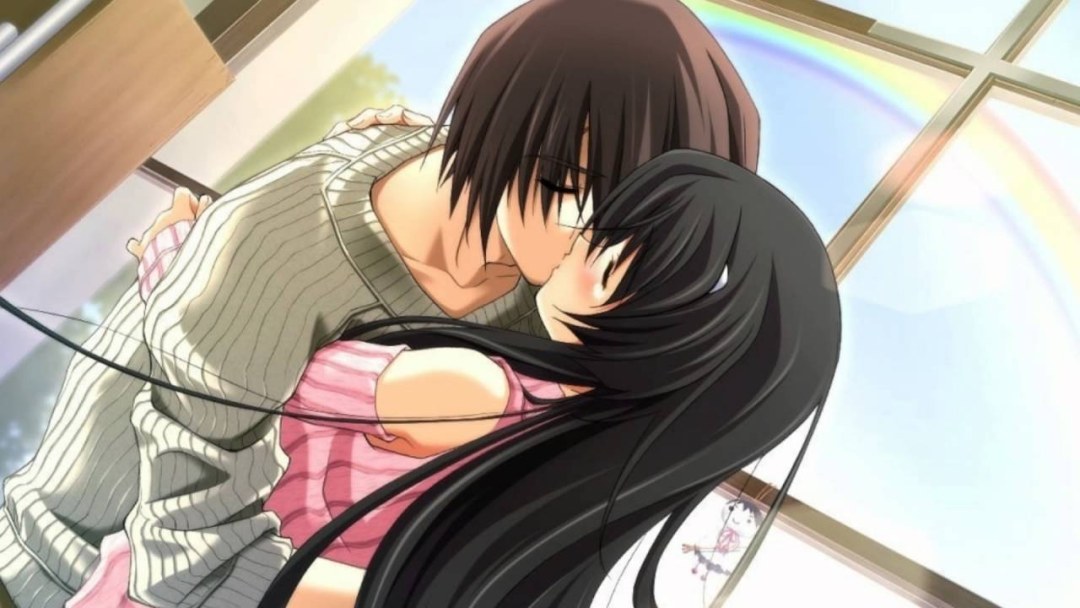 El chico alto abraza a una chica