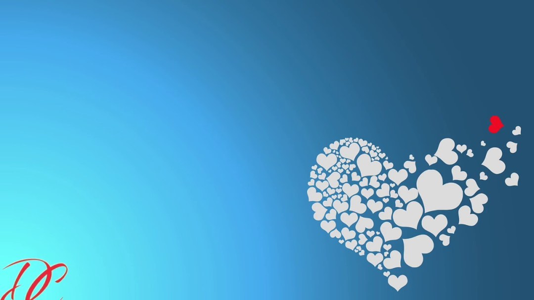 Corazones sobre un fondo azul