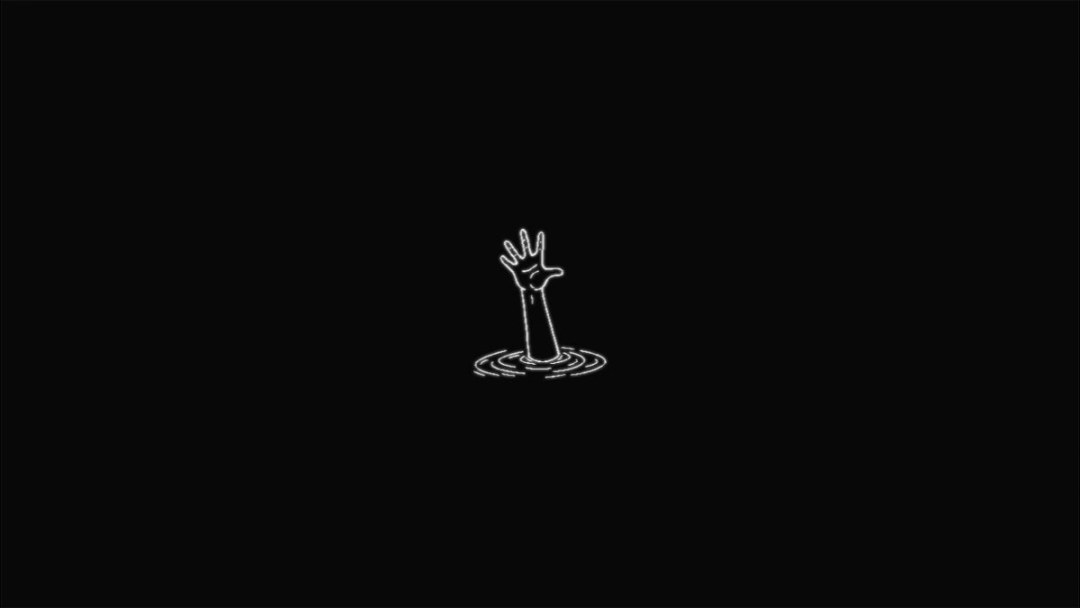 Triste en un fondo negro