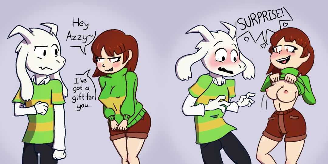 Chara desnudos y Azriel Hentai
