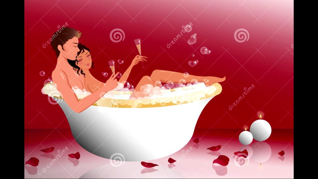 Tarjetas románticas en el baño