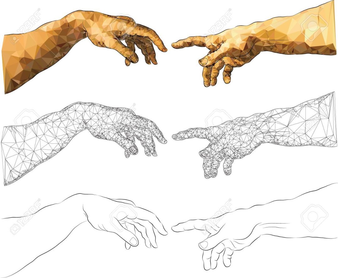 Creación de Michelangelo Adam Vector