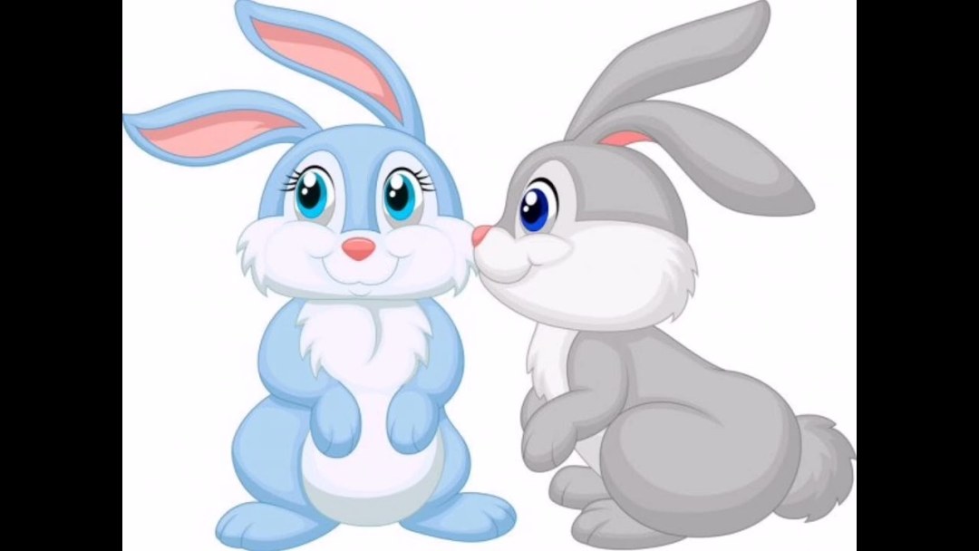 Varios conejitos de dibujos animados