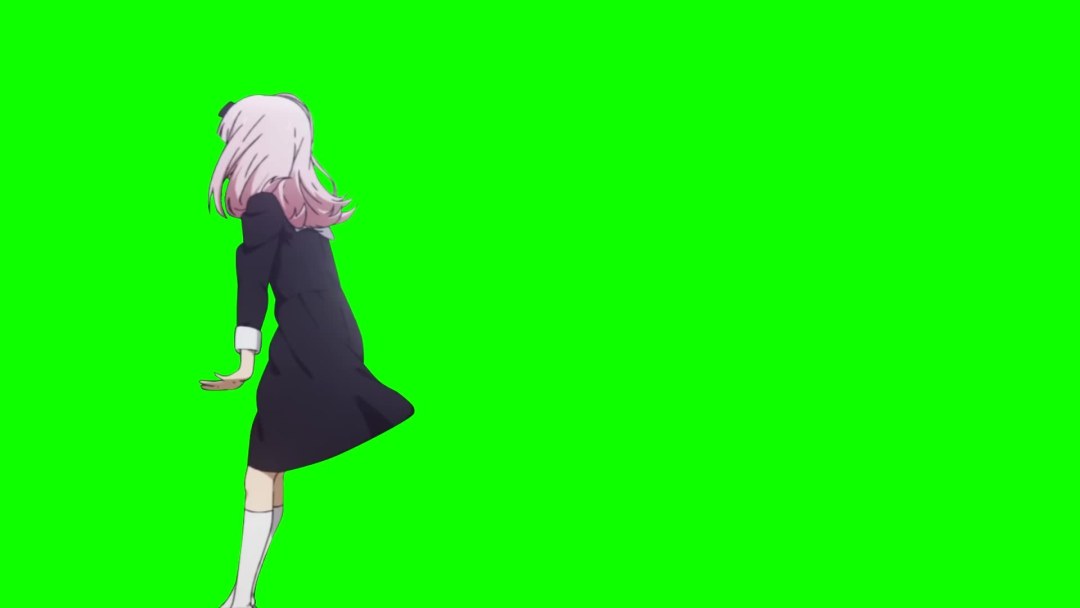 Anime sobre un fondo verde