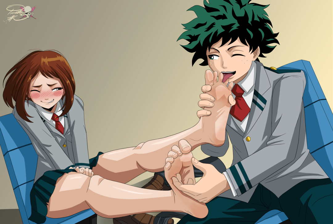 Izuku Midoria y Ochako Uraraka Hentai