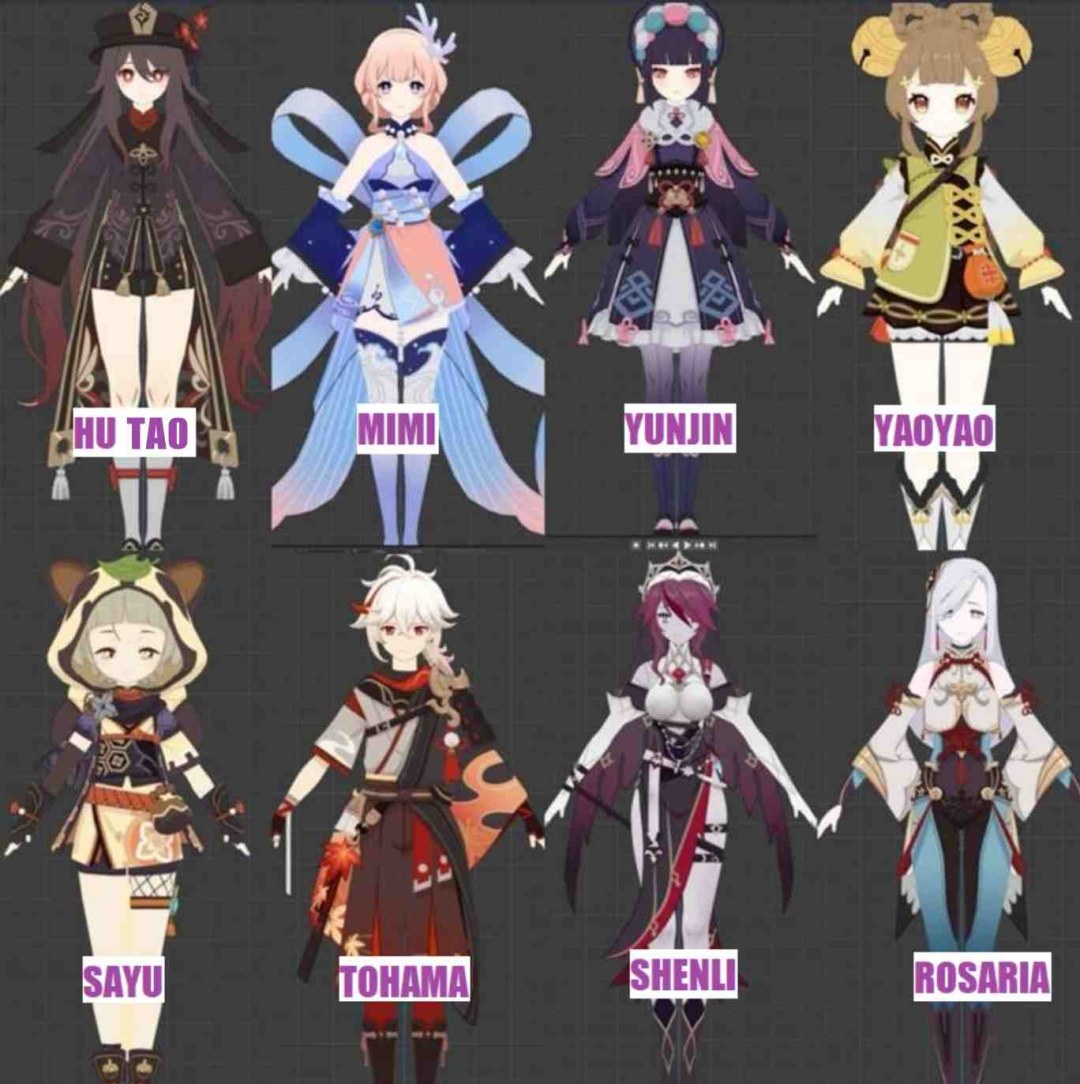Personajes femeninos Genshin Impacto