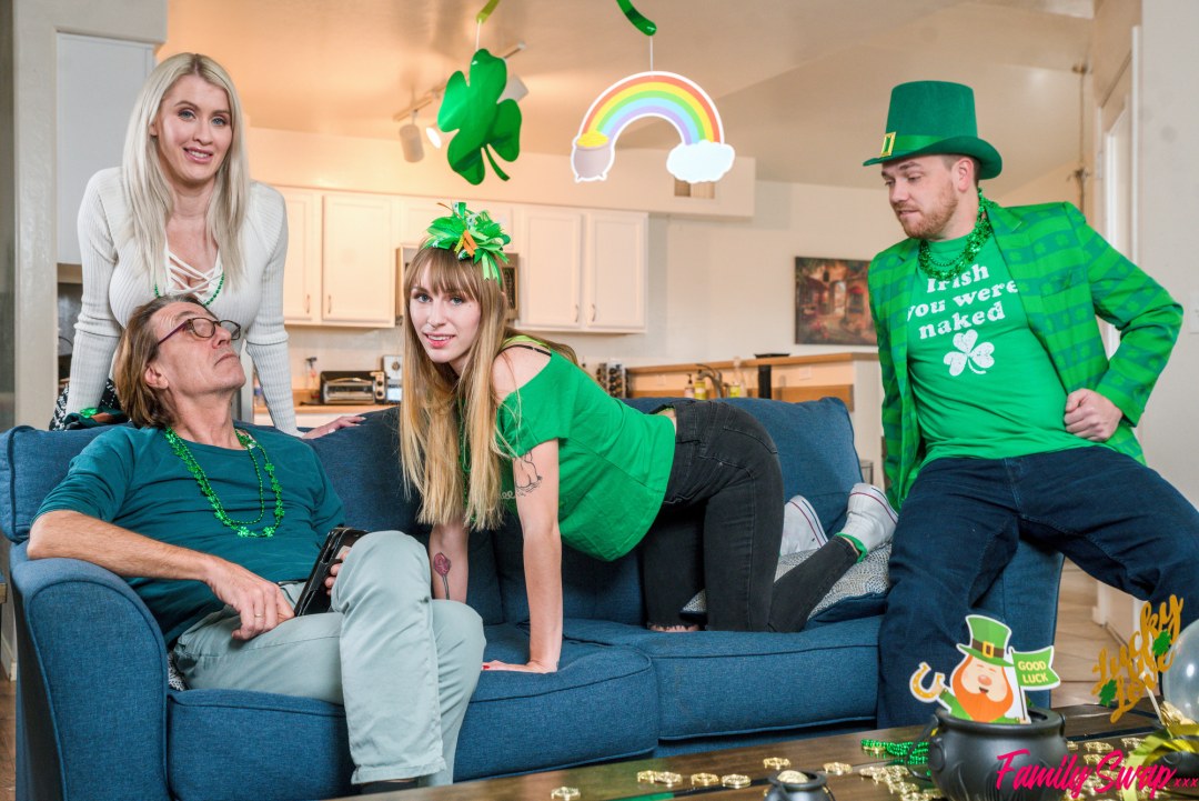 Swap familiar - Día de San Patricio con mi intercambio xxx