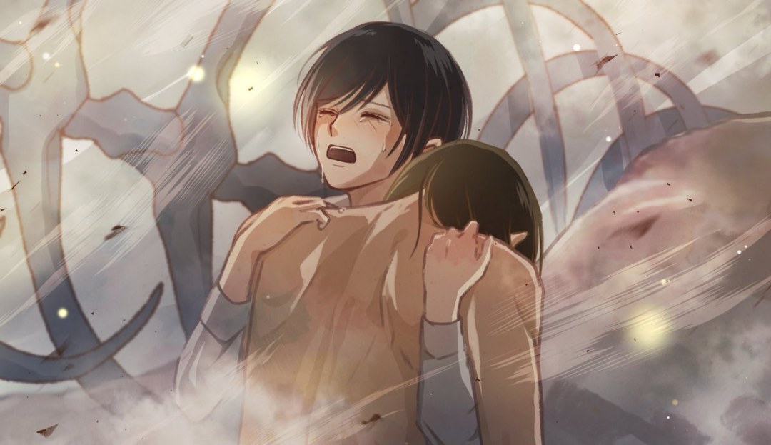 Ataque de los titanes Eren y Mikas