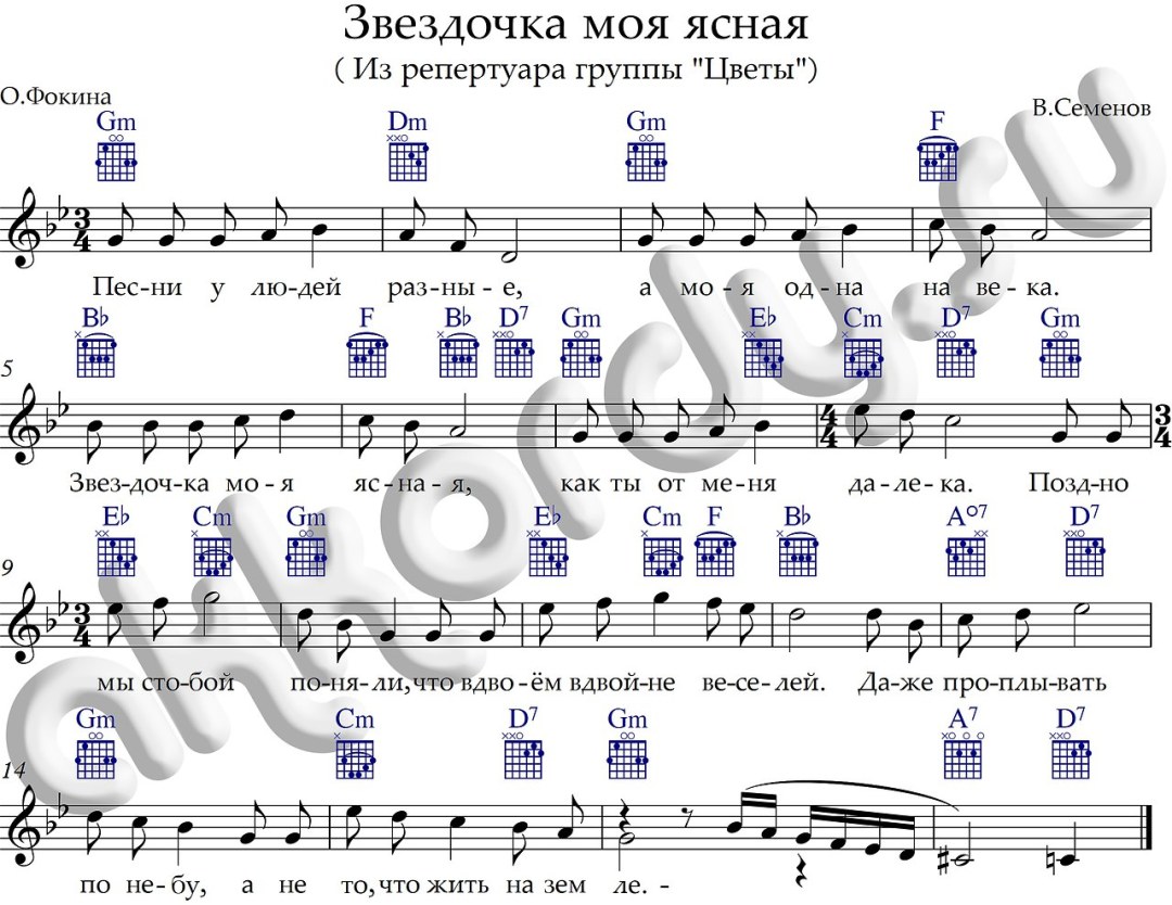 Notas de canciones