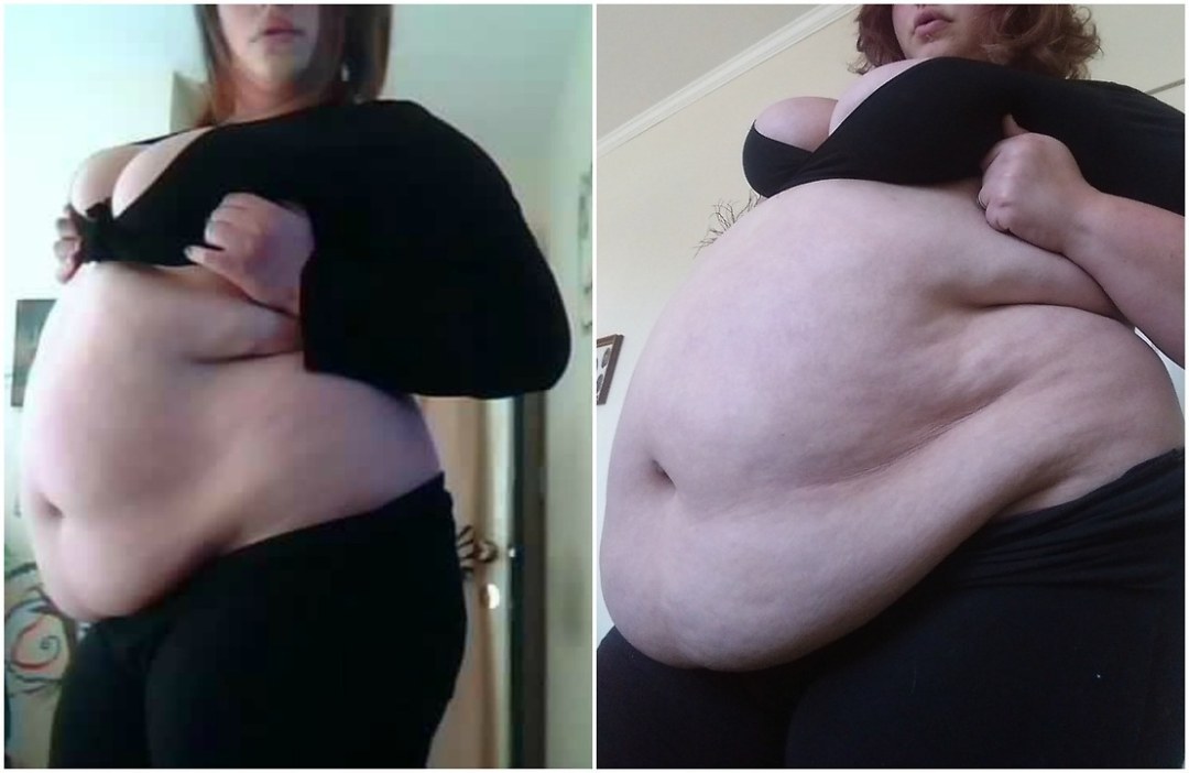 Estómago femenino muy grueso
