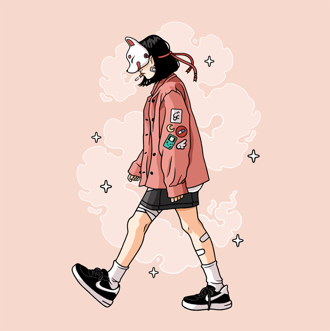 Coreanos dibujando niño indie