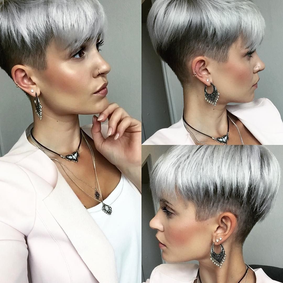 Cortes de cabello de mujer con templos afeitados y una nuca