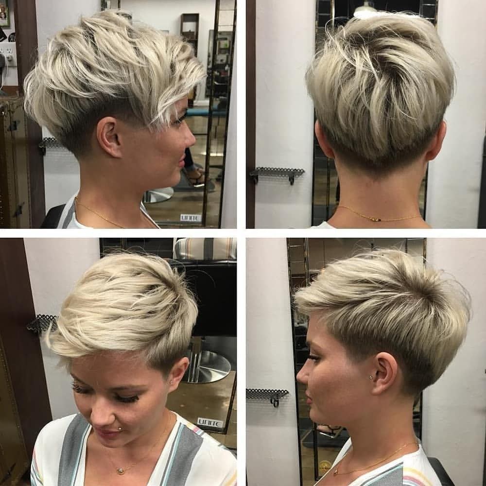 Corte de pelo de duendecillo para cabello oscuro con sienes afeitadas