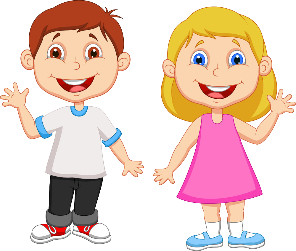 Dibujos animados de niño y niña