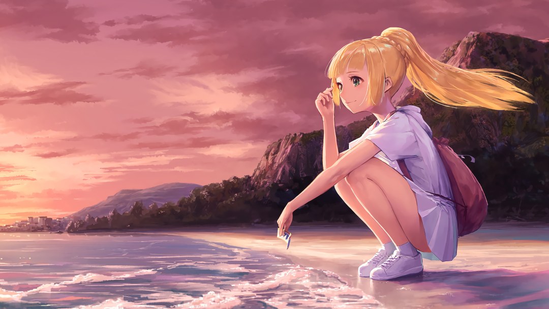 Chicas de anime en el mar