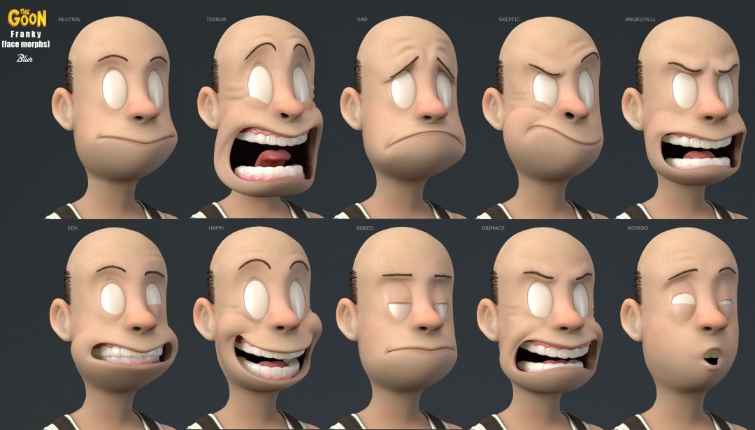 Las expresiones faciales de los personajes