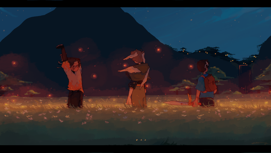 La chica de anime se dispara en el aire