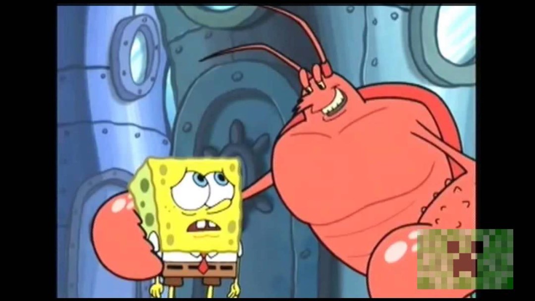 Sponge Bob se sienta en un sillón