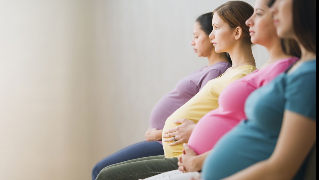 Los contornos de una mujer embarazada