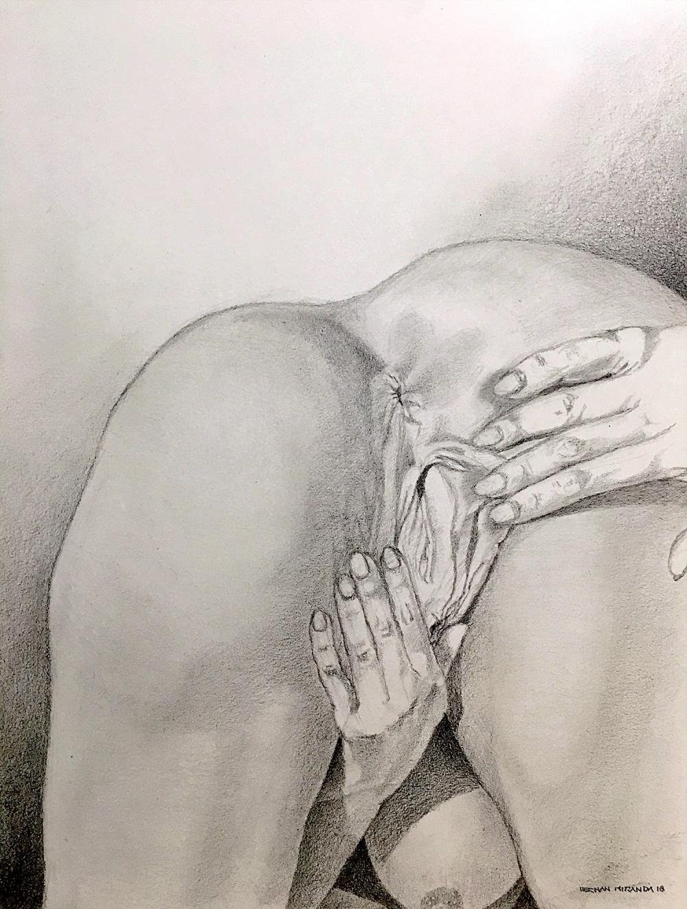 Miembro en el dibujo de la vagina