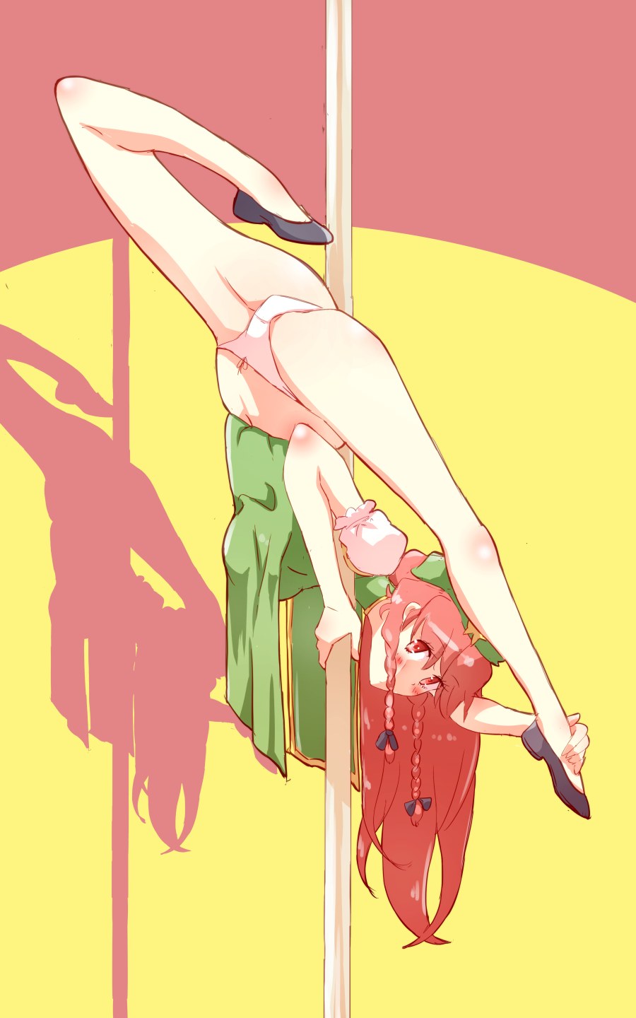 Mujer de anime en el poste desnuda