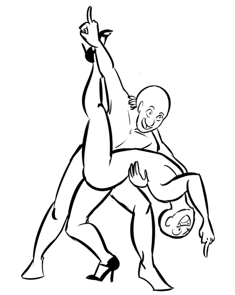Pose erótica para el dibujo