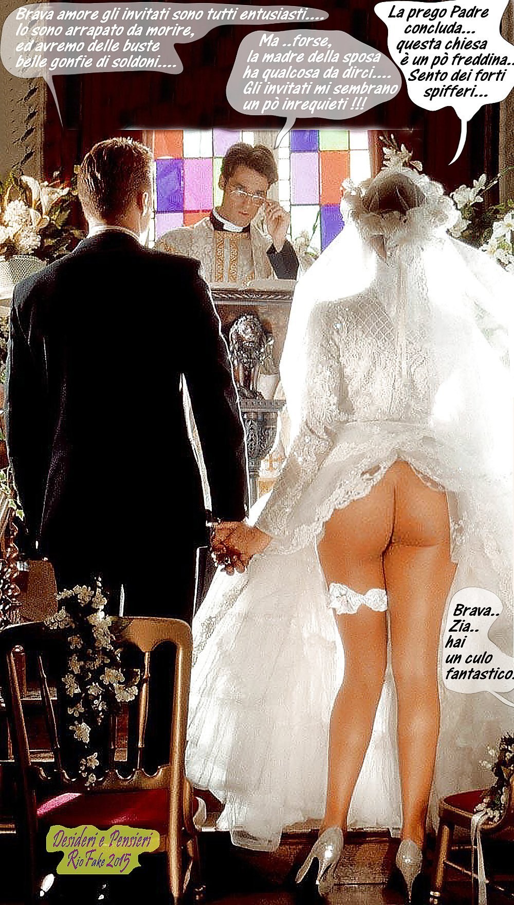 Novia sin bragas en la boda
