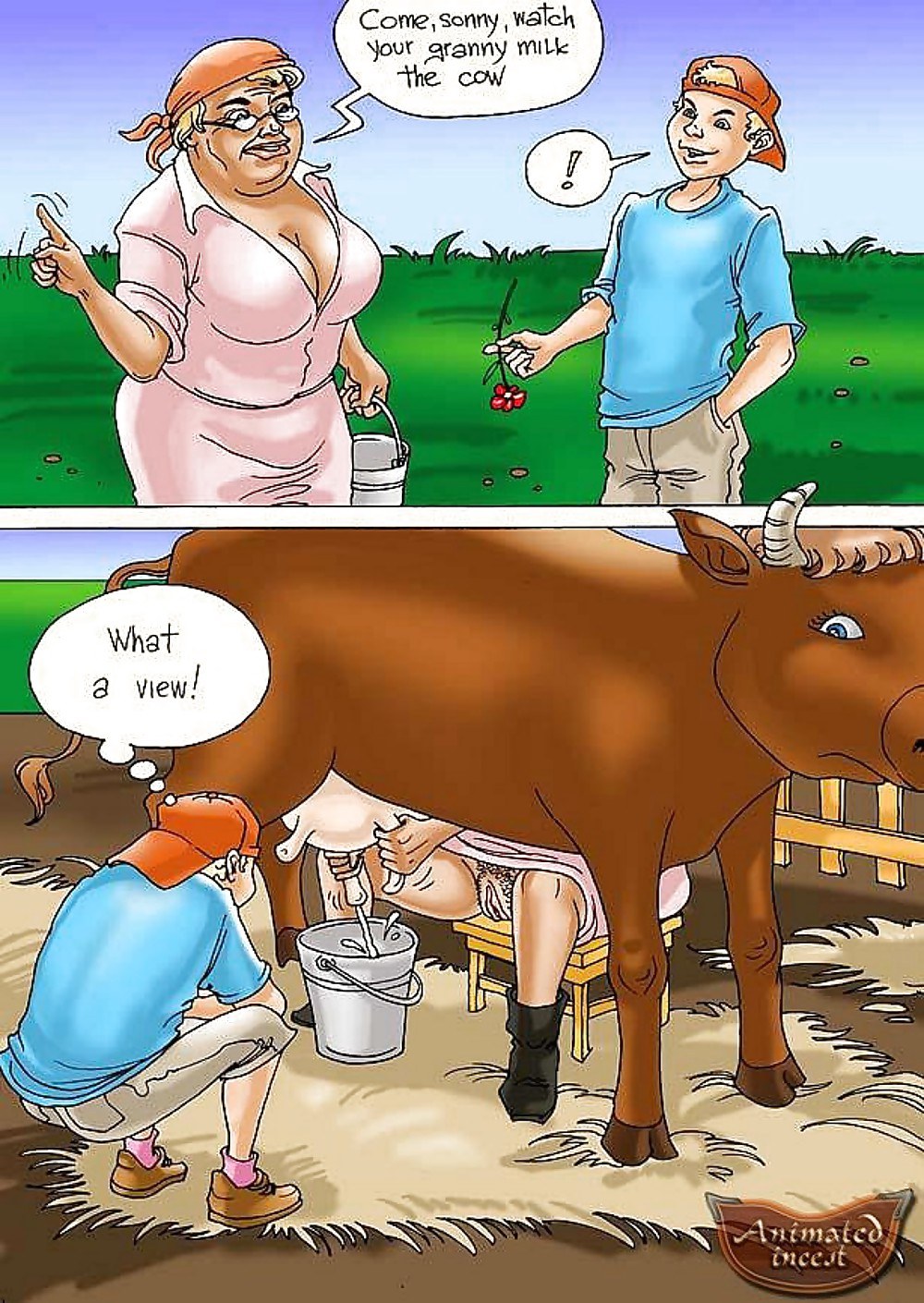 Cómics eróticos abuela granja