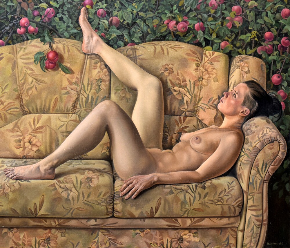 Mujeres desnudas posando para un artista