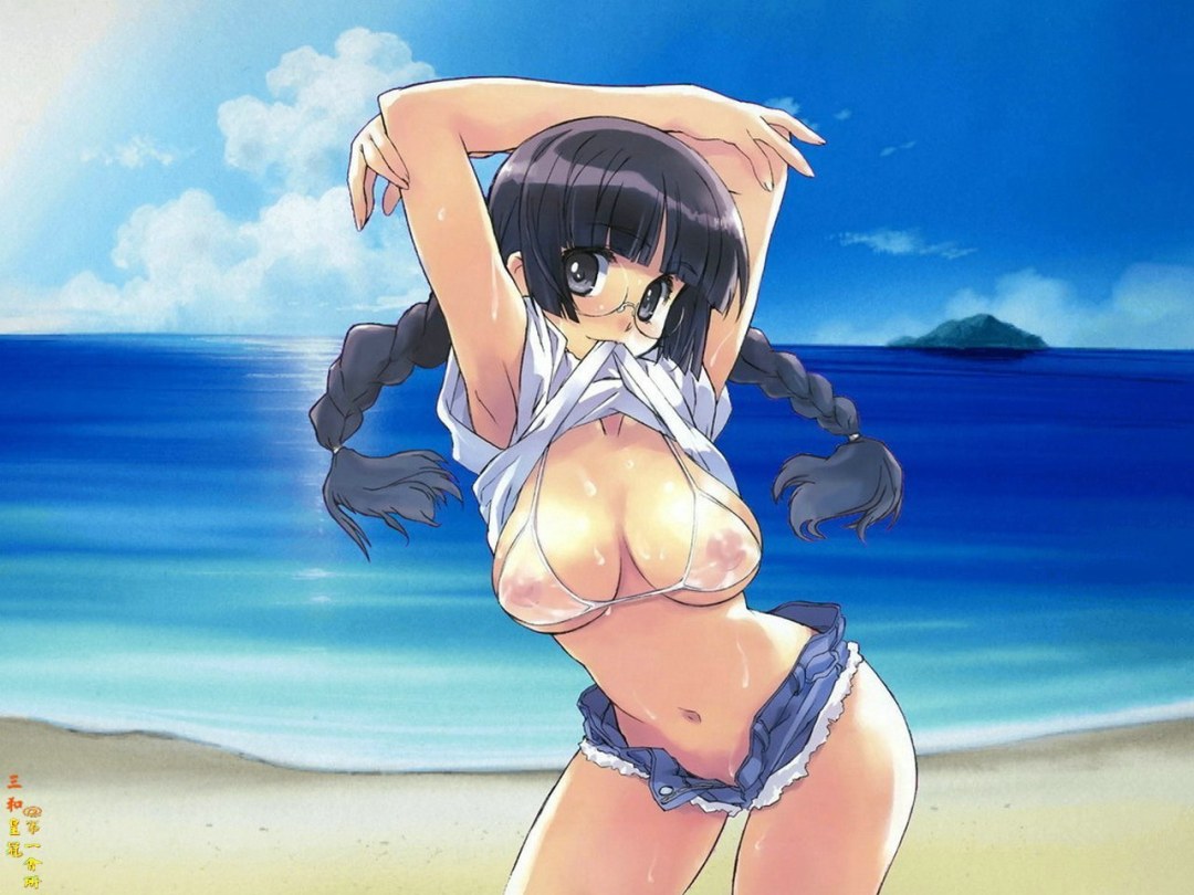 Chicas en la playa Anime Hentai