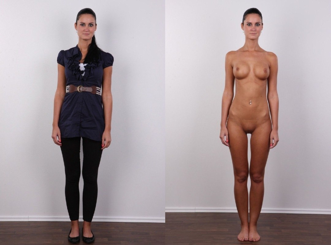 Mujer vestida y desnuda